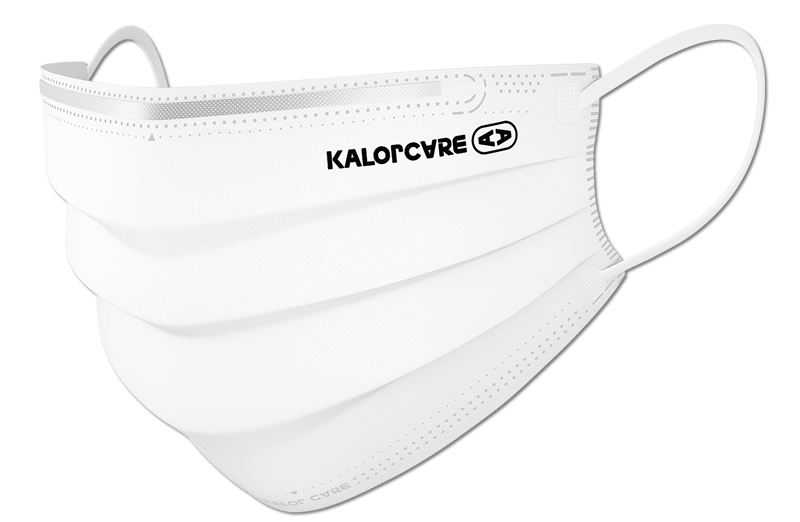kalorcare disposable curved fashion face mask in Ceramic White