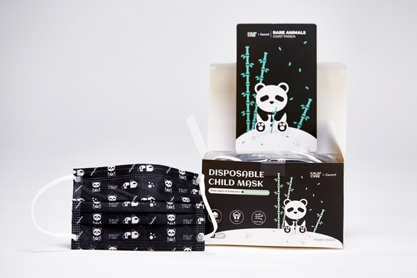 premium panda pattern breathable and disposable face mask for kids aged 4 to 12 at KalorCare