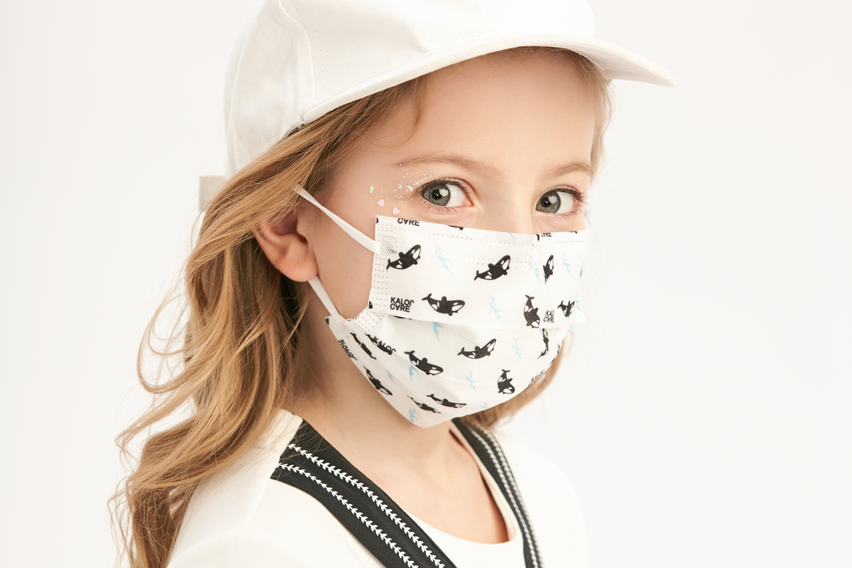 Kalorcare disposable face mask for kids Orca pattern